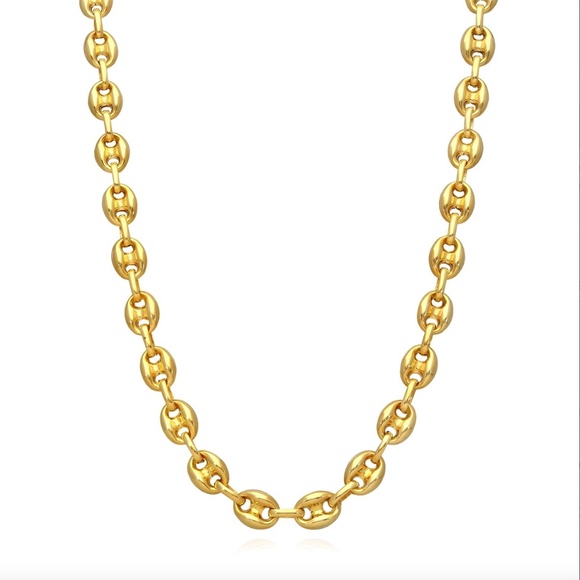 18K GOLD PLATED STAINLESS STEEL NECKLACE - Picture 1 of 3